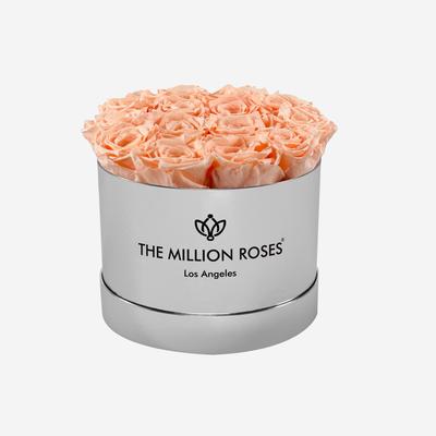 Classic Mirror Silver Box | Peach Roses