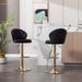 2 Pcs Velvet Adjustable Bar Stools Ergonomics Swivel Dining Chair