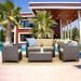 4-Piece Outdoor Wicker Patio Conversation Furniture Set Dining Set