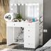 Boahaus Saranya Dressing Table, Light Bulbs, White