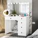 Boahaus Saranya Dressing Table, Light Bulbs, White