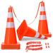 Moasis 6 Pcs Traffic Safety Cones 28" PVC Fluorescent Reflective