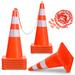 Moasis 10 Pcs Traffic Safety Cones 28" PVC Fluorescent Reflective