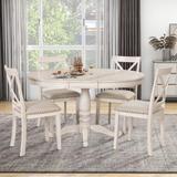 5 Piece Kitchen Table Set, Dining Table Set for 4, Round Table and 4 Kitchen Room Chairs for Dining Room,Dinette