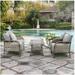 Outdoor 4 Piece Dining Set Patio Dining Table and Ergonomic Chairs