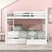 Twin Wood Bunk Bed with Drawers, Guardrails