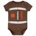 Newborn & Infant Brown Clemson Tigers Catch Me Football Bodysuit