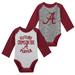 Newborn & Infant White/Gray Alabama Crimson Tide 2-Pack Play Time Long Sleeve Bodysuit Set