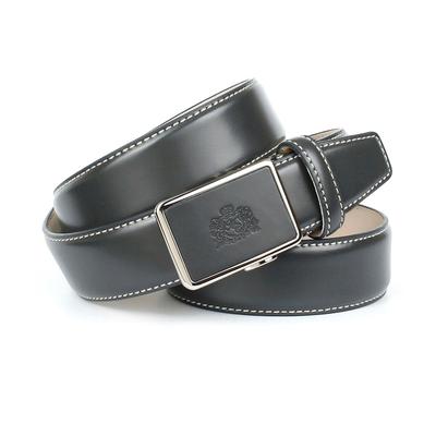 Ledergürtel ANTHONI CROWN, Damen, Gr. 100, grau, Leder, unifarben mit Farbeinsatz, Gürtel, mit Kontrast Stitching Image