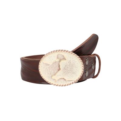Ledergürtel, Damen, Gr. 115, braun (dunkelbraun), Leder, RETTUNGSRING BY SHOWROOM 019, unifarben, casual,modisch, Gürtel, Schließe »Scharbeutz Rosé Mit Swarovski-Kristall veredelt« Image