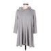 Joan Vass Casual Dress - Sweater Dress: Gray Dresses - Women's Size Medium