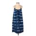 Madewell Casual Dress - A-Line Scoop Neck Sleeveless: Blue Print Dresses - Women's Size 2X-Small