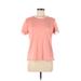 Nike Short Sleeve T-Shirt: Pink Solid Tops - Women's Size Medium