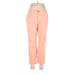 Ann Taylor LOFT Khaki Pant Straight Leg Boyfriend: Pink Print Bottoms - Women's Size 8 Petite