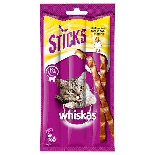 28x 36g Whiskas Sticks Reich an Huhn Katzensnacks