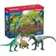 SCHLEICH 72203 Attack on the Dino Trio, Baryonyx, Giganotosaurus, Saichania, Dinosaurs Toy Figurine for children aged 4-12 Years, Mehrfarbig/Meereswellen (Ocean Tides)