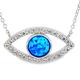 Heart's Art Australia Handmade Opal and Swarovski Crystal womens jewellery with Turkish Evil Eye necklace protection Pendant Design Sterling Silver Chain necklaces for women(Blue Green, Yellow Gold)