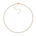 14ct Rose Gold 2.5mm Hollow Rolo Chain Necklace Adjustable Choker Necklace Jewelry Gifts for Women - 41 Centimeters