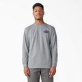 Dickies Men's Long Sleeve Heavyweight Logo T-Shirt - Heather Gray Size 2 (WL22C)