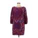 Trina Turk Casual Dress - Shift: Purple Paisley Dresses - Women's Size 6