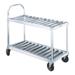 Winholt TBST-1837 2 Level Aluminum Sani Stock Cart w/ 300 lb Capacity, Flat Ledges, Silver