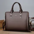 New Luxury Cow Genuine Leather Business Men's Briefcase High Capacity Male Shoulder Bag Men