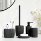 Black Bathroom Accessories Soap Dispenser Toothbrush Holder Tumbler Soap Dish Mouthwash Cup Toilet