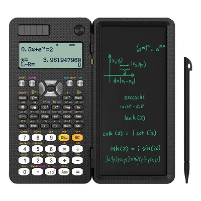 Calculatrice scientifique solaire avec bloc-notes LCD calculatrice pliable portable