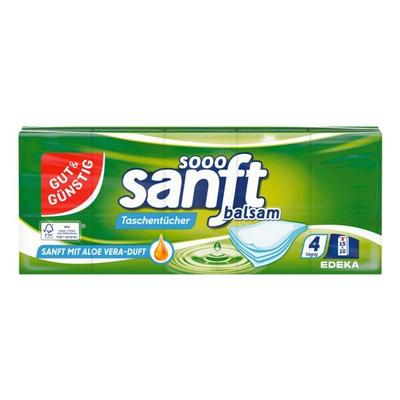 Gut und Günstig 15er-Pack Taschentücher 4-lagig »balsam« 15x10ST grün