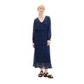 TOM TAILOR Denim Damen 1038151 Kleid mit Rüschen & Muster, 32411-navy Blue Flower Print, M