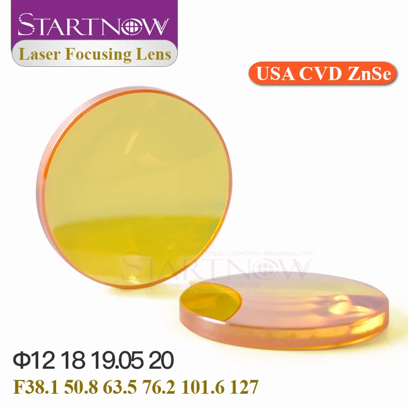 Startnow CO2-Laser-Fokussierlinse USA CVD ZnSe Durchmesser 12 18 19,05 mm 20 FL 38,1 50,8 63,5 76,2 101,6 für Laserschneidmaschinenteile Image