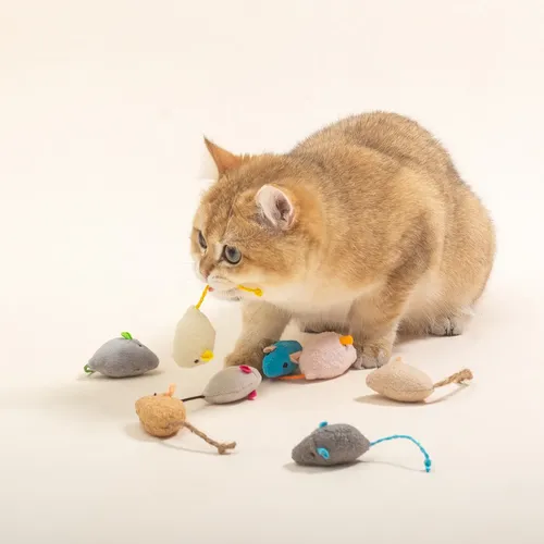 Lustige Plüsch Katzen spielzeug weiche feste interaktive Mäuse Maus Spielzeug für lustige Kätzchen
