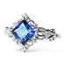 PhoneSoap Saphire Ring Squar Blue Gemstone Ring Diamond Ring Gift Ring Peacock Shape Peacock Ring Diamond Ring Big Diamond Ring D