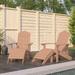 Buyweek Patio Adirondack Chairs 2 pcs with Footstools HDPE Brown