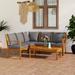 Buyweek 4 Piece Patio Lounge Set with Cushion Solid Acacia Wood
