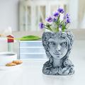 Winter Savings! WJSXC Head Planter Face Flower Pot Decorative Girl Statue Planter Pot Indoor Outdoor Gray
