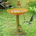 Eguiwyn Birdbath Resin Birdbath Polyresin Antique Garden Bird Bath for Home Garden Yard Garden Decor Green one Size