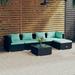 Buyweek 6 Piece Patio Lounge Set with Cushions Poly Rattan Black