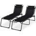 Patio Chaise Lounge Chair Foldable W/Adjustable Positions And Detachable Pillow Outdoor Beach Chair For Yard Pool Sunbathing Seat Recliner(2 Black)