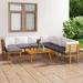 Buyweek 9 Piece Patio Lounge Set with Cushions Solid Acacia Wood