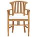 Htovila Patio Chairs 2 pcs with Cream White Cushions Solid Teak Wood