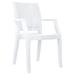 36 White Glossy Stackable Outdoor Patio Dining Chair