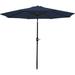 9-Foot Patio Umbrella - Push-Button Tilt And Crank Handle - Aluminum Pole And Polyester Shade Canopy - Navy Blue