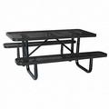 Sim Supply Picnic Table 72 W x62 D Black 4HUW9