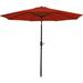 9-Foot Patio Umbrella - Push-Button Tilt And Crank Handle - Aluminum Pole And Polyester Shade Canopy - Burnt Orange