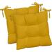 Indoor Outdoor Set of 2 Tufted Dining Chair Seat Cushions 19 x 19 x 3 Choose Color (Yellow)