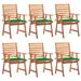 Buyweek Patio Dining Chairs 6 pcs with Cushions Solid Acacia Wood