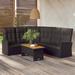 Buyweek 2 Piece Patio Lounge Set with Cushions Black Poly Rattan
