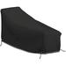 Patio Chaise Lounge Cover 18 Oz Waterproof - 100% Weather Resistant Outdoor Chaise Cover PVC Coated With Air Pockets And Drawstring For Snug Fit (66W X 28D X 30H Black)