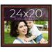 24X20 Executive Brown Real Wood Picture Frame Width 1.25 Inches | Interior Frame Depth 0.5 Inches | Seeley Traditional Photo Frame Complete With UV Acrylic Foam Board Backing & Hanging Hardware